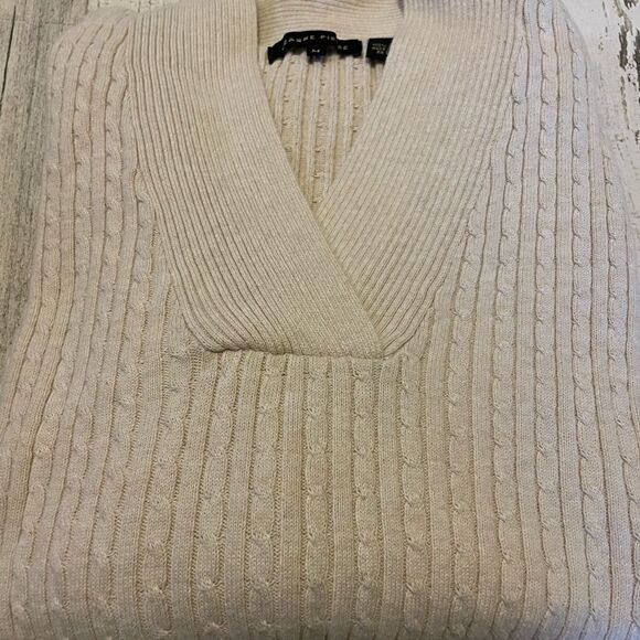 Jeanne Pierre Cream Sweater Medium - Picture 5 of 5